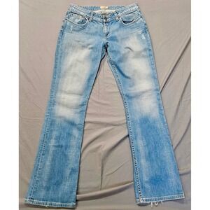 BKE Star 18 Stretch Jeans Women 31x32.5 Light Wash Distressed Bootcut